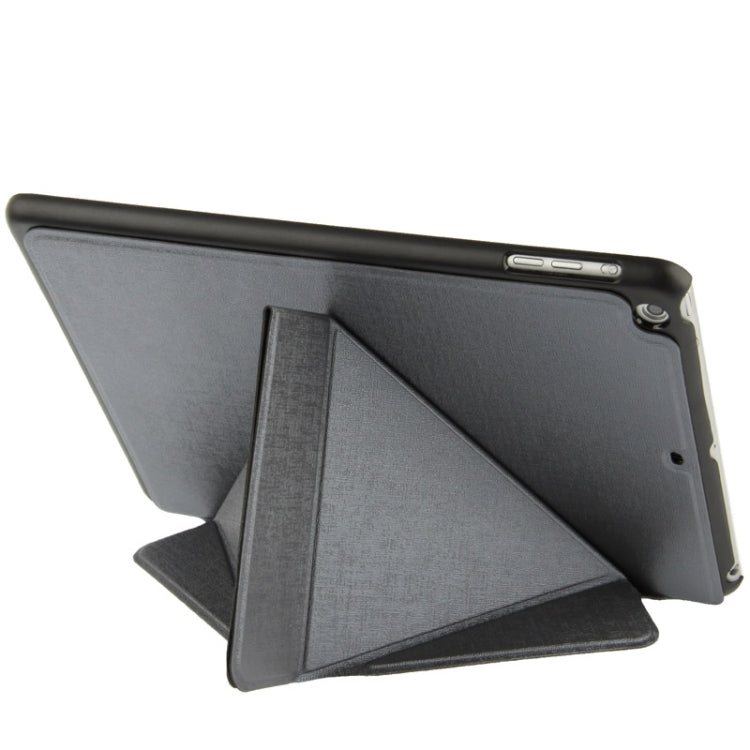 Multi-folding Holder Linen Texture Leather Case for iPad Air