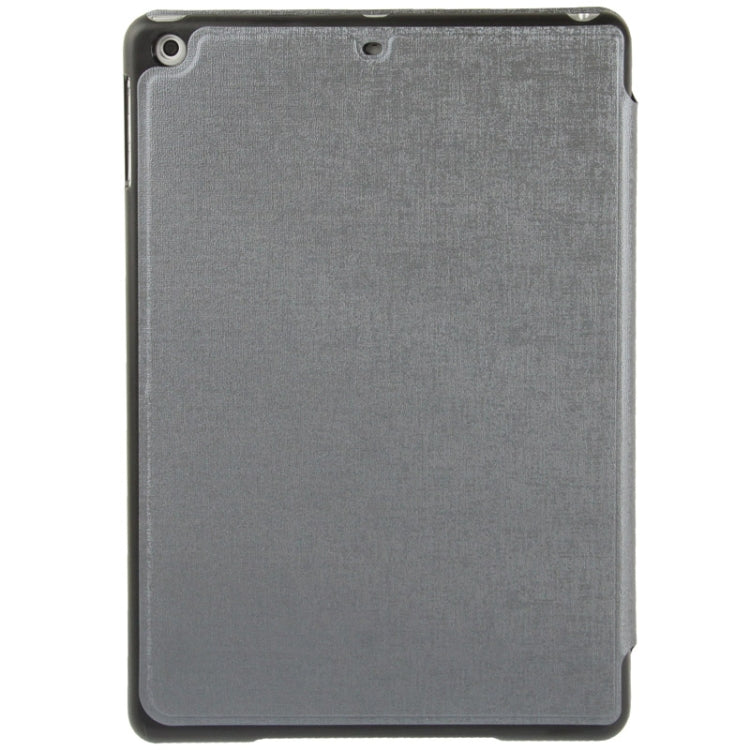 Multi-folding Holder Linen Texture Leather Case for iPad Air