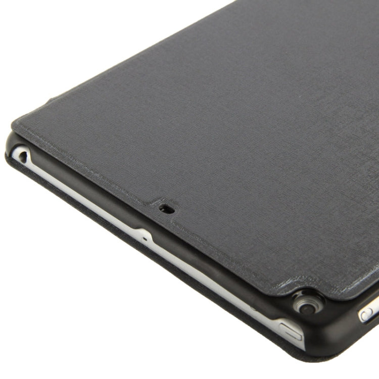 Multi-folding Holder Linen Texture Leather Case for iPad Air