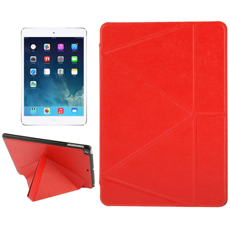 Multi-folding Holder Linen Texture Leather Case for iPad Air