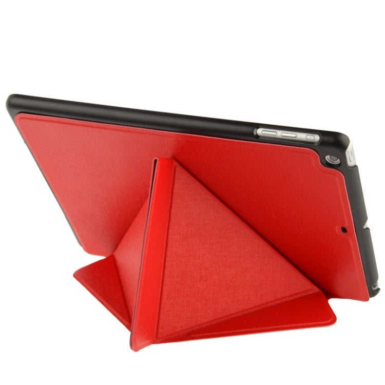 Multi-folding Holder Linen Texture Leather Case for iPad Air