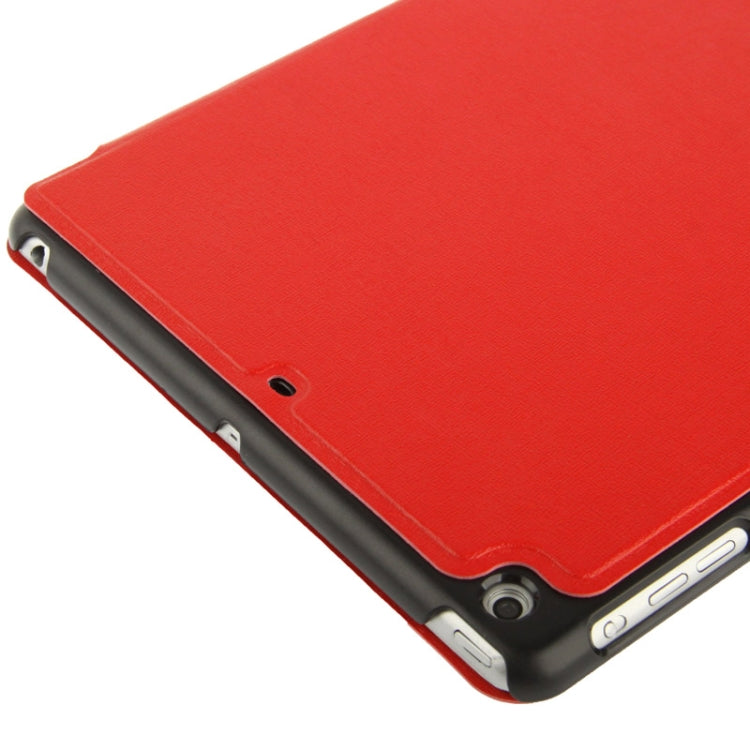 Multi-folding Holder Linen Texture Leather Case for iPad Air