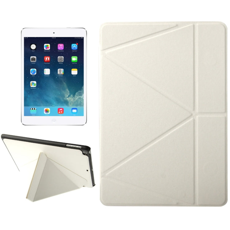 Multi-folding Holder Linen Texture Leather Case for iPad Air