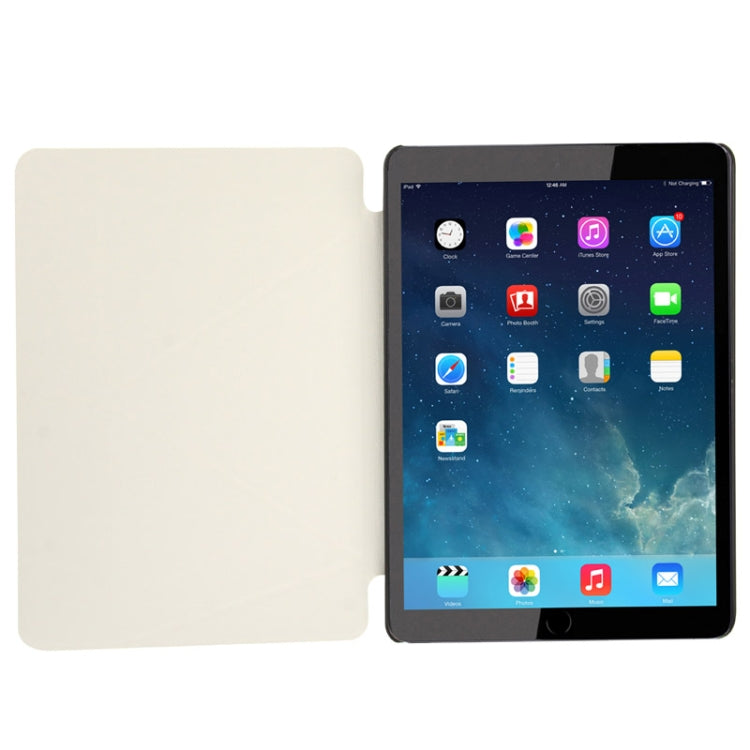Multi-folding Holder Linen Texture Leather Case for iPad Air