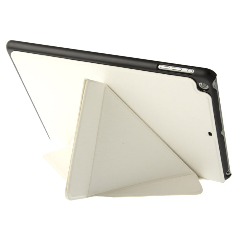 Multi-folding Holder Linen Texture Leather Case for iPad Air