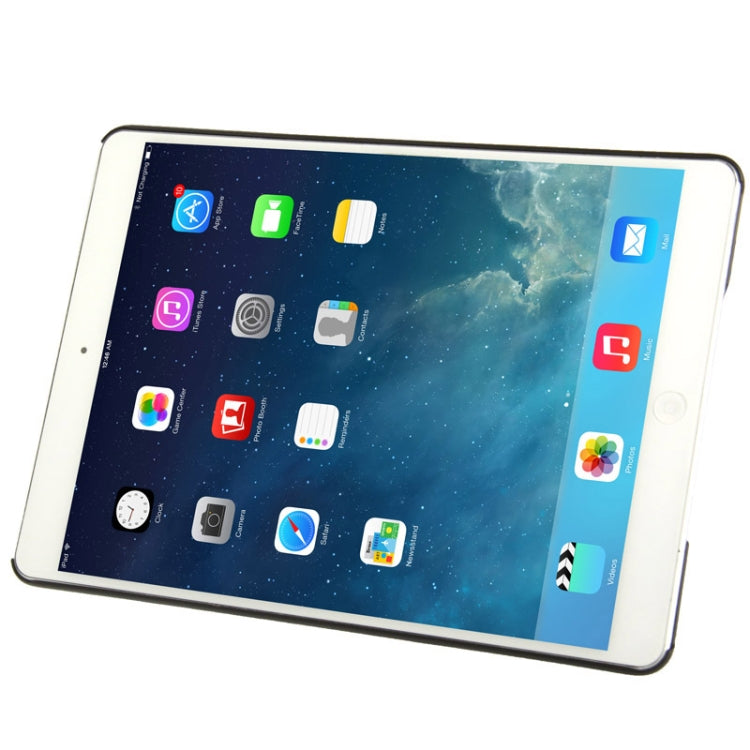 Multi-folding Holder Linen Texture Leather Case for iPad Air