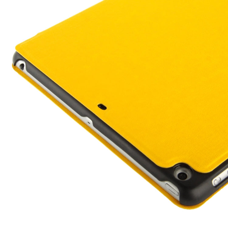 Multi-folding Holder Linen Texture Leather Case for iPad Air