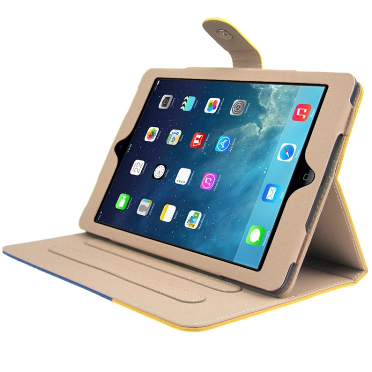 ENKAY 2-color Series Weave Texture PU Leather Case with Holder & Sleep / Wake-up Function for iPad Air, ENK-3152