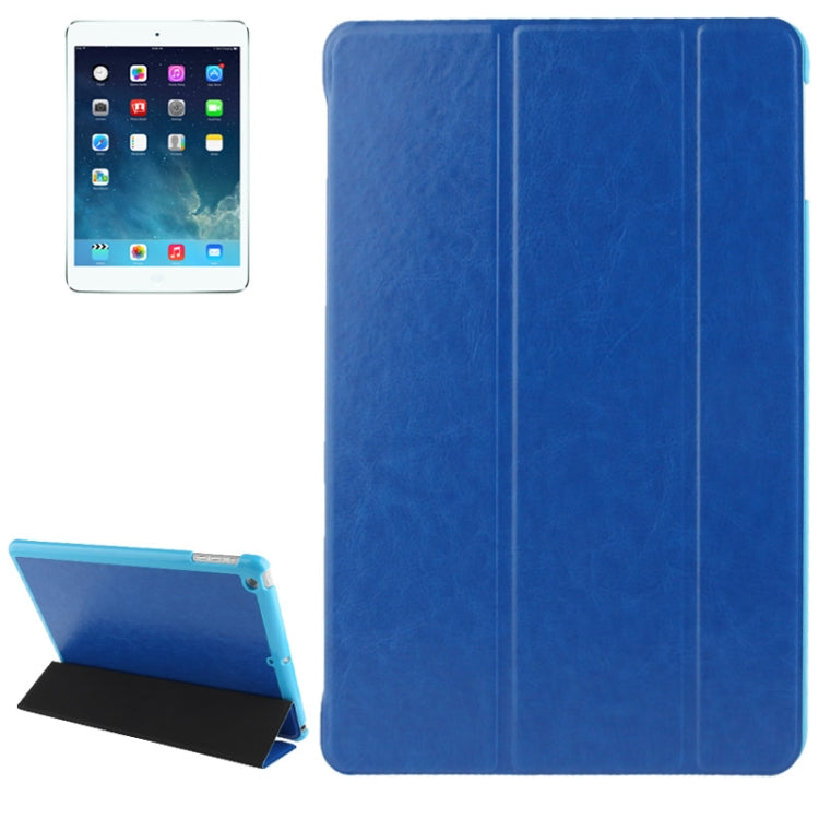 3-folding Crazy Horse Texture Leather Case with Holder & Sleep / Wake-up Function for iPad Air