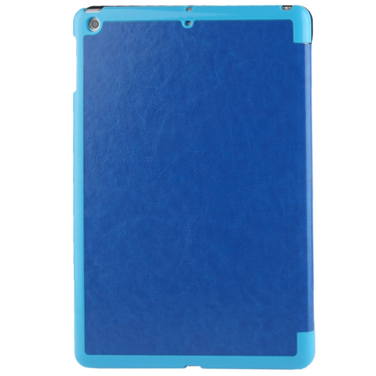 3-folding Crazy Horse Texture Leather Case with Holder & Sleep / Wake-up Function for iPad Air