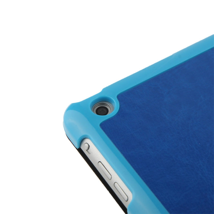 3-folding Crazy Horse Texture Leather Case with Holder & Sleep / Wake-up Function for iPad Air