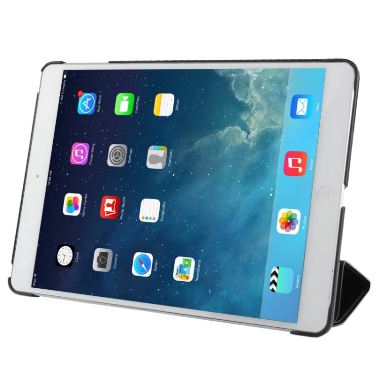 3-folding Crazy Horse Texture Leather Case with Holder & Sleep / Wake-up Function for iPad Air