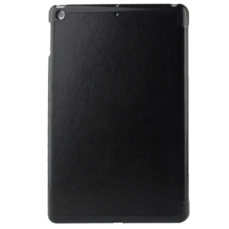 3-folding Crazy Horse Texture Leather Case with Holder & Sleep / Wake-up Function for iPad Air