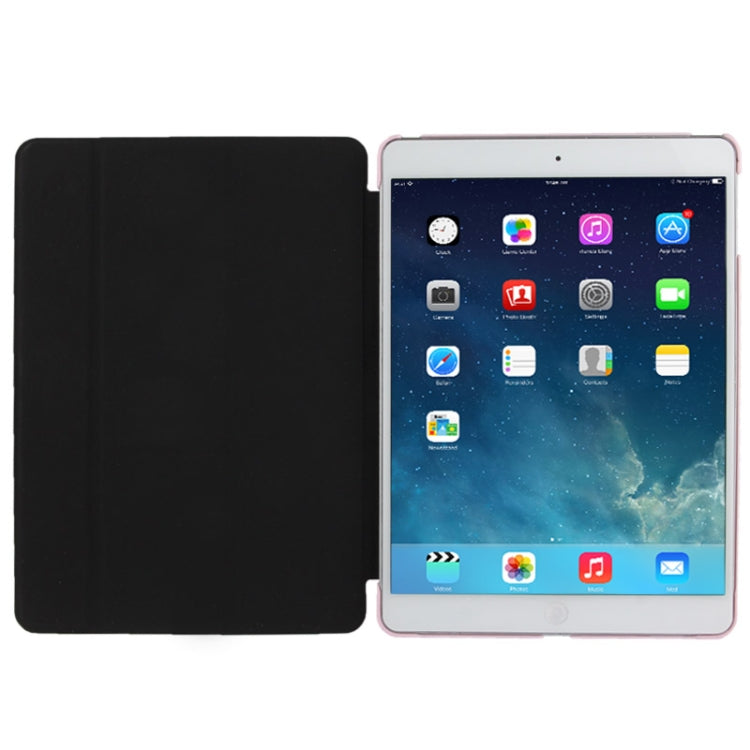 3-folding Crazy Horse Texture Leather Case with Holder & Sleep / Wake-up Function for iPad Air