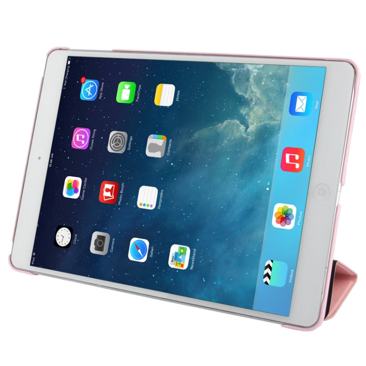 3-folding Crazy Horse Texture Leather Case with Holder & Sleep / Wake-up Function for iPad Air