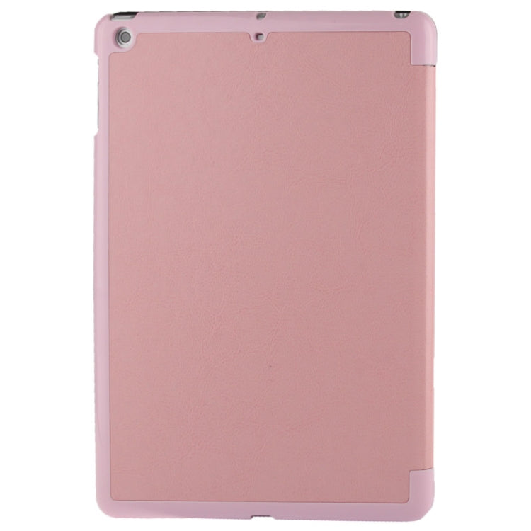3-folding Crazy Horse Texture Leather Case with Holder & Sleep / Wake-up Function for iPad Air