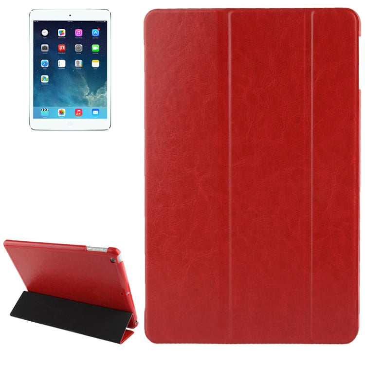 3-folding Crazy Horse Texture Leather Case with Holder & Sleep / Wake-up Function for iPad Air