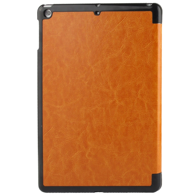 3-folding Crazy Horse Texture Leather Case with Holder & Sleep / Wake-up Function for iPad Air