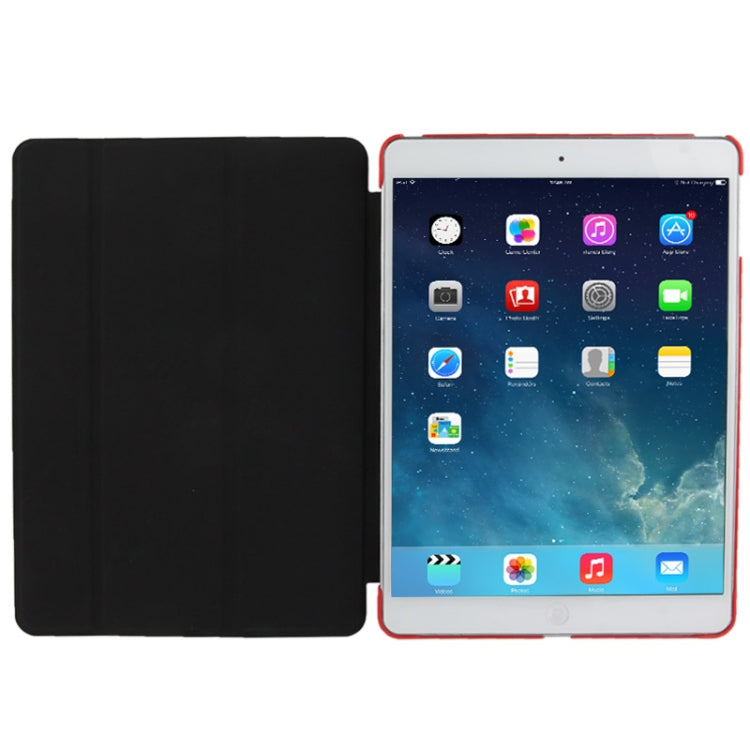 3-folding Crazy Horse Texture Leather Case with Holder & Sleep / Wake-up Function for iPad Air
