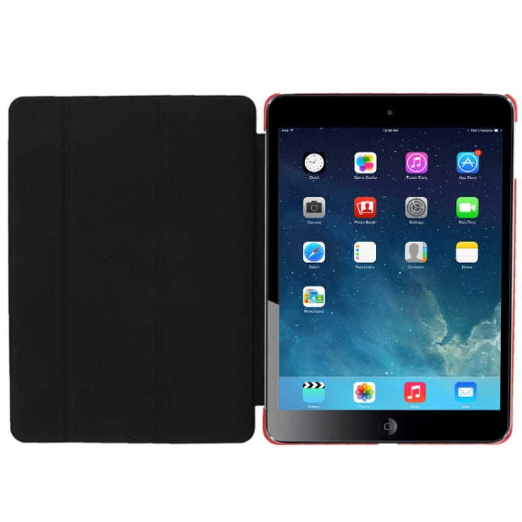 3-folding Crazy Horse Texture Leather Case with Holder & Sleep / Wake-up Function for iPad Air