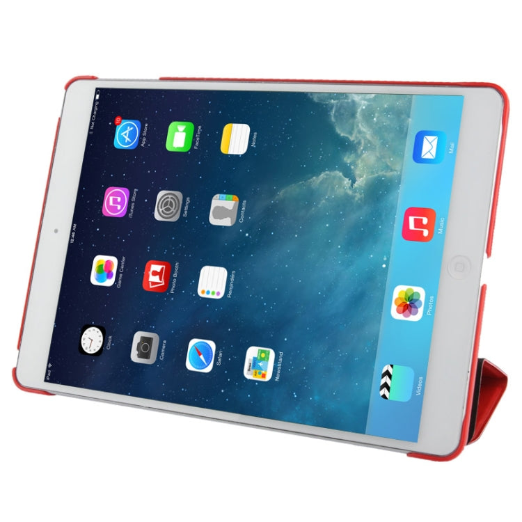 3-folding Crazy Horse Texture Leather Case with Holder & Sleep / Wake-up Function for iPad Air