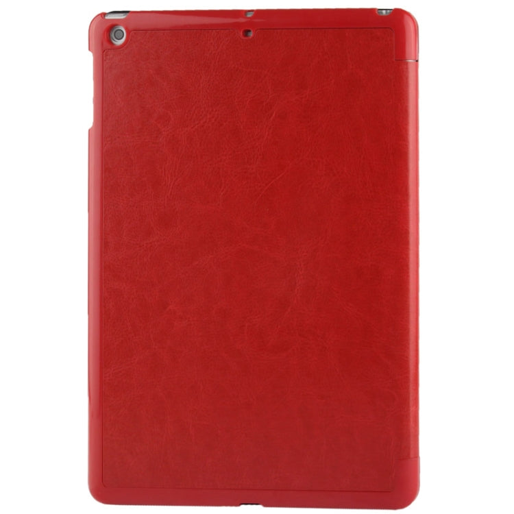 3-folding Crazy Horse Texture Leather Case with Holder & Sleep / Wake-up Function for iPad Air