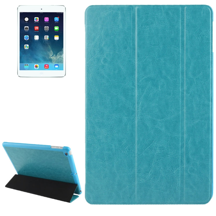 3-folding Crazy Horse Texture Leather Case with Holder & Sleep / Wake-up Function for iPad Air