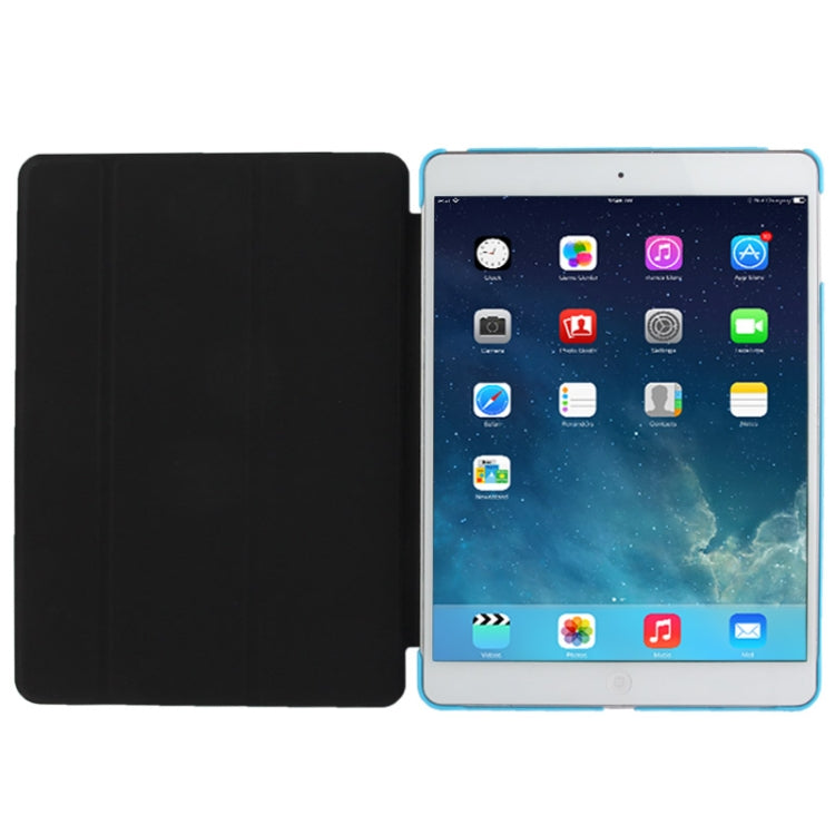 3-folding Crazy Horse Texture Leather Case with Holder & Sleep / Wake-up Function for iPad Air