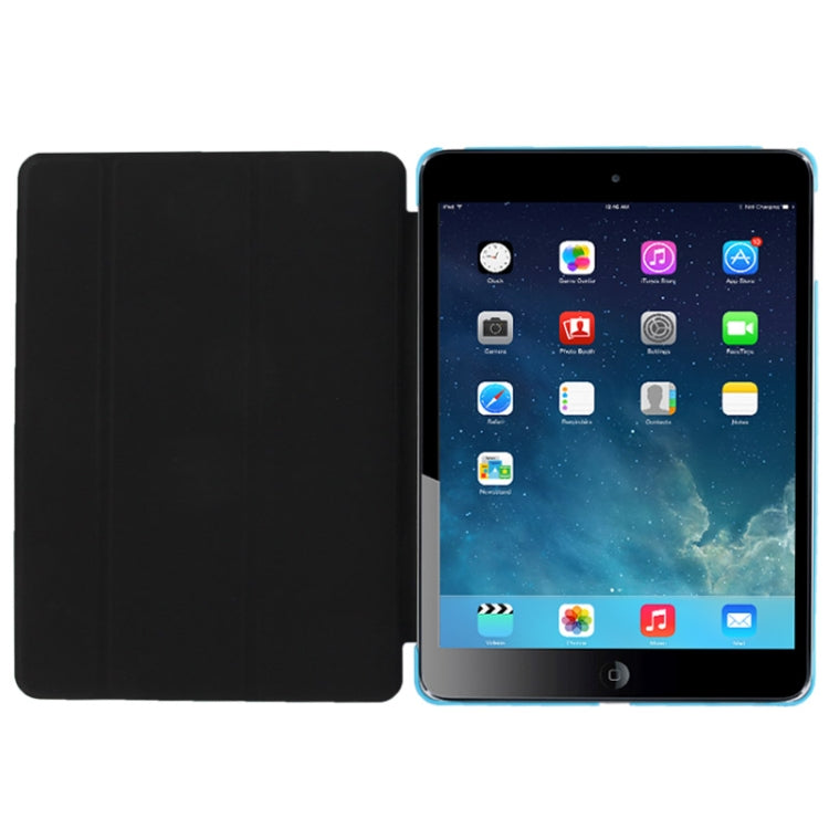3-folding Crazy Horse Texture Leather Case with Holder & Sleep / Wake-up Function for iPad Air