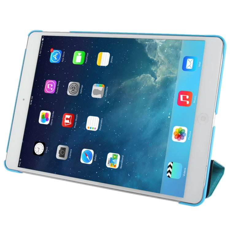3-folding Crazy Horse Texture Leather Case with Holder & Sleep / Wake-up Function for iPad Air