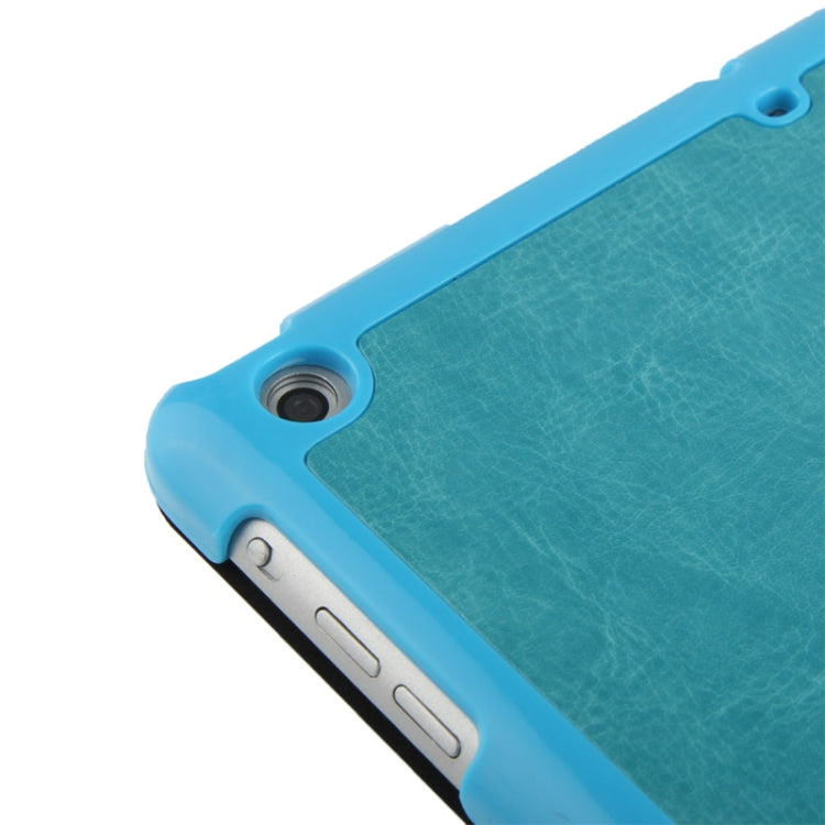3-folding Crazy Horse Texture Leather Case with Holder & Sleep / Wake-up Function for iPad Air