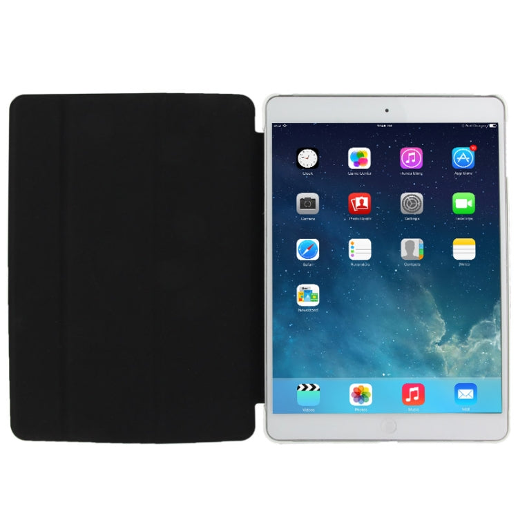 3-folding Crazy Horse Texture Leather Case with Holder & Sleep / Wake-up Function for iPad Air