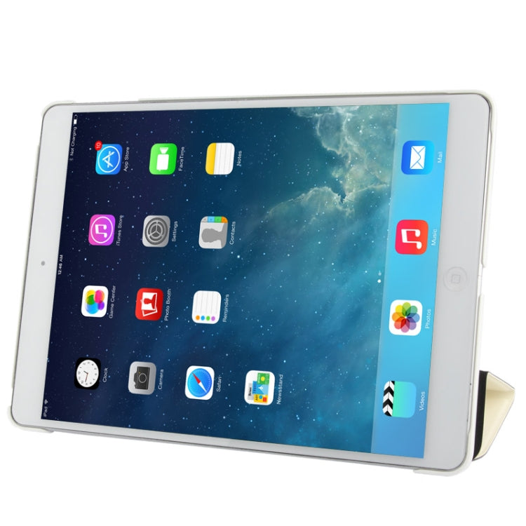 3-folding Crazy Horse Texture Leather Case with Holder & Sleep / Wake-up Function for iPad Air