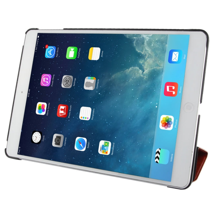3-folding Crazy Horse Texture Leather Case with Holder & Sleep / Wake-up Function for iPad Air