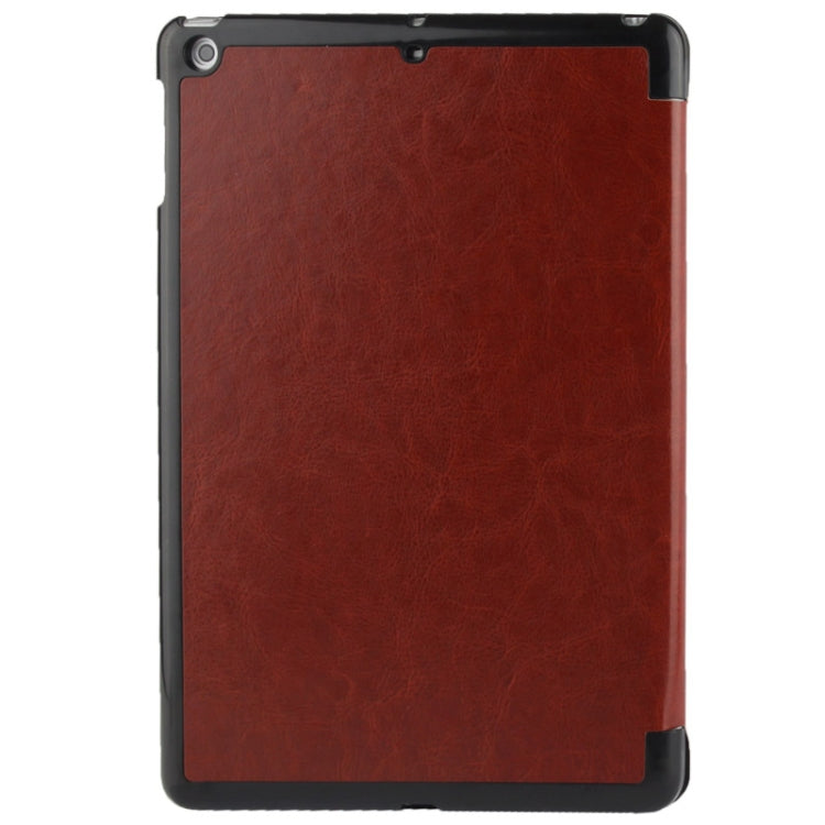 3-folding Crazy Horse Texture Leather Case with Holder & Sleep / Wake-up Function for iPad Air