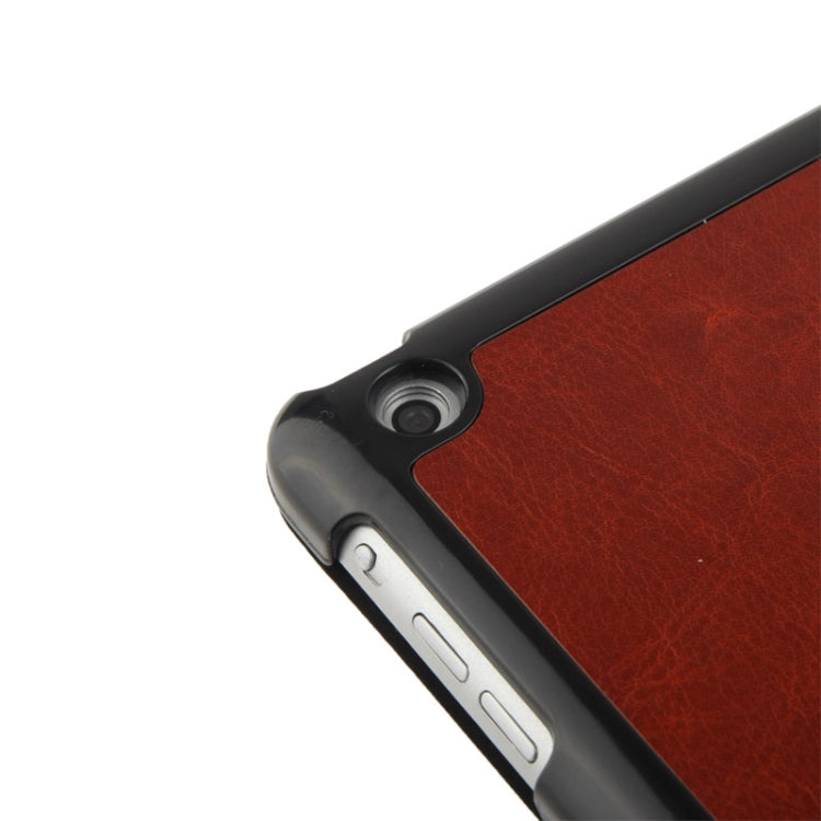 3-folding Crazy Horse Texture Leather Case with Holder & Sleep / Wake-up Function for iPad Air