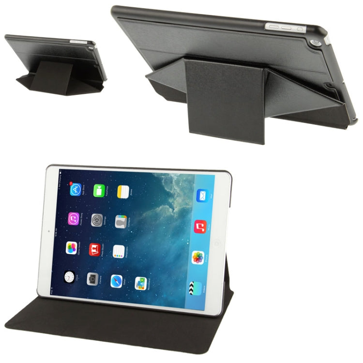 Multi-folding Cross Texture Leather Case with Sleep / Wake-up Function & Holder for iPad Air