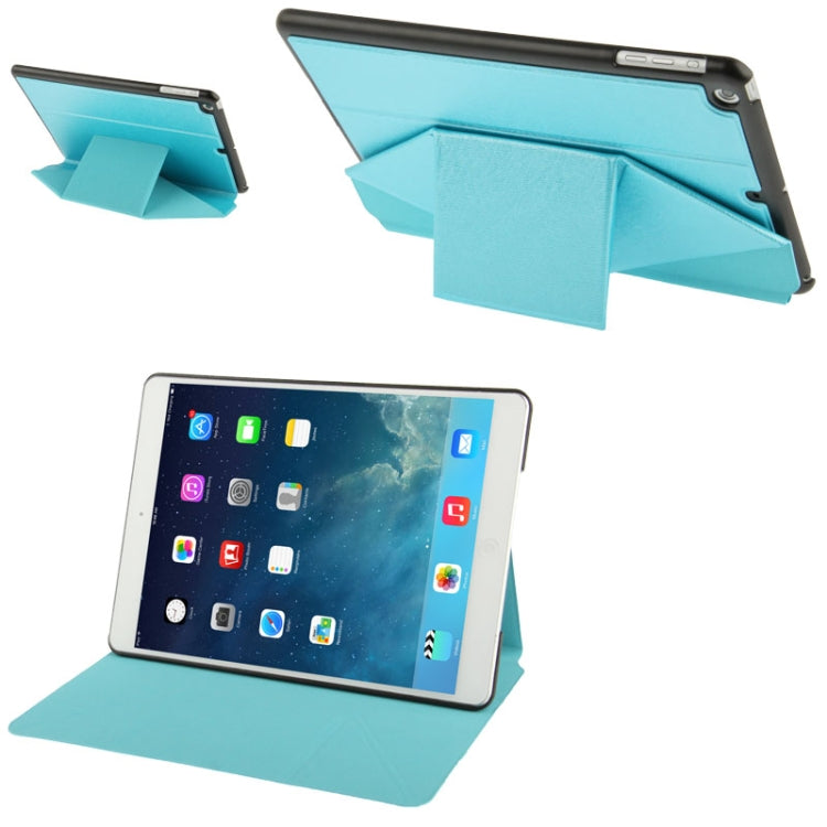 Multi-folding Cross Texture Leather Case with Sleep / Wake-up Function & Holder for iPad Air
