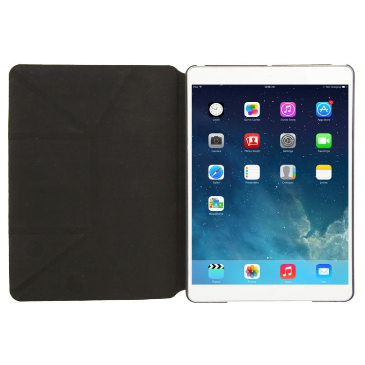 Multi-folding Cross Texture Leather Case with Sleep / Wake-up Function & Holder for iPad Air