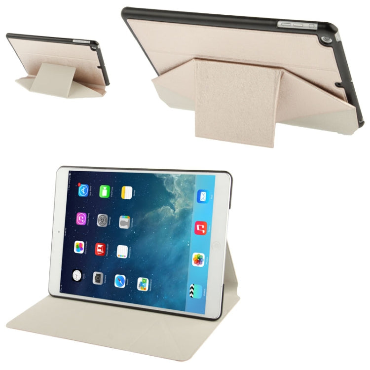 Multi-folding Cross Texture Leather Case with Sleep / Wake-up Function & Holder for iPad Air