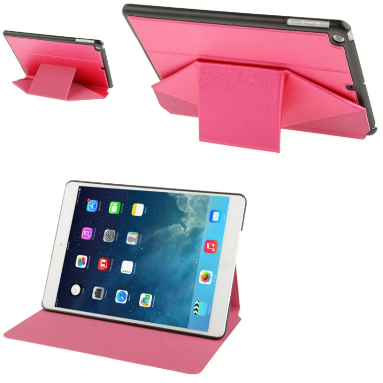 Multi-folding Cross Texture Leather Case with Sleep / Wake-up Function & Holder for iPad Air