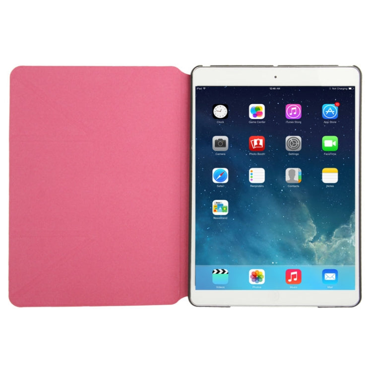 Multi-folding Cross Texture Leather Case with Sleep / Wake-up Function & Holder for iPad Air