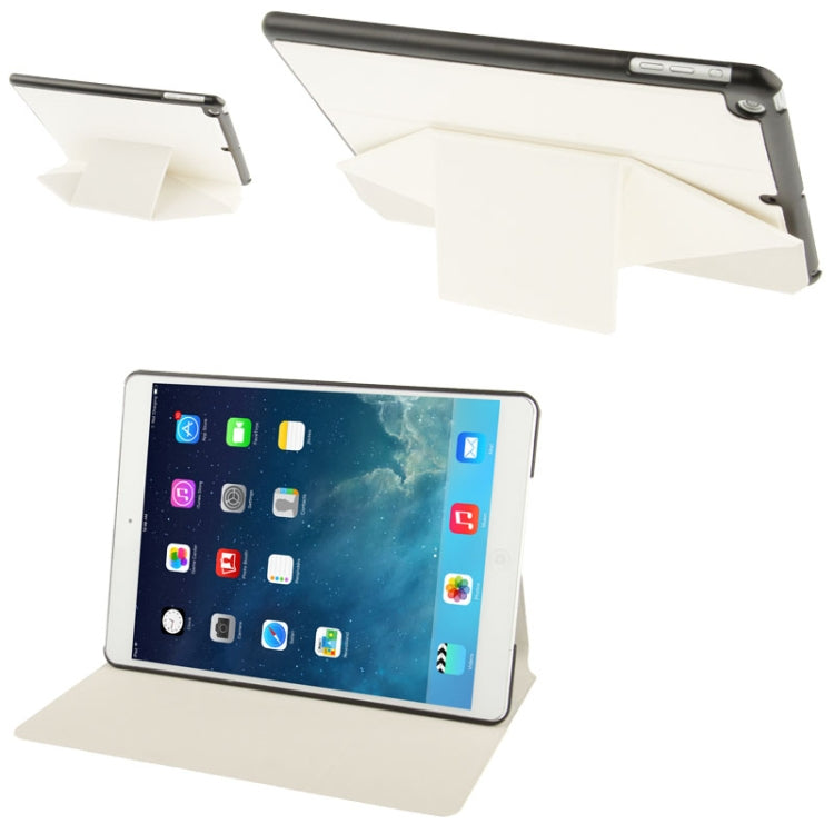 Multi-folding Cross Texture Leather Case with Sleep / Wake-up Function & Holder for iPad Air