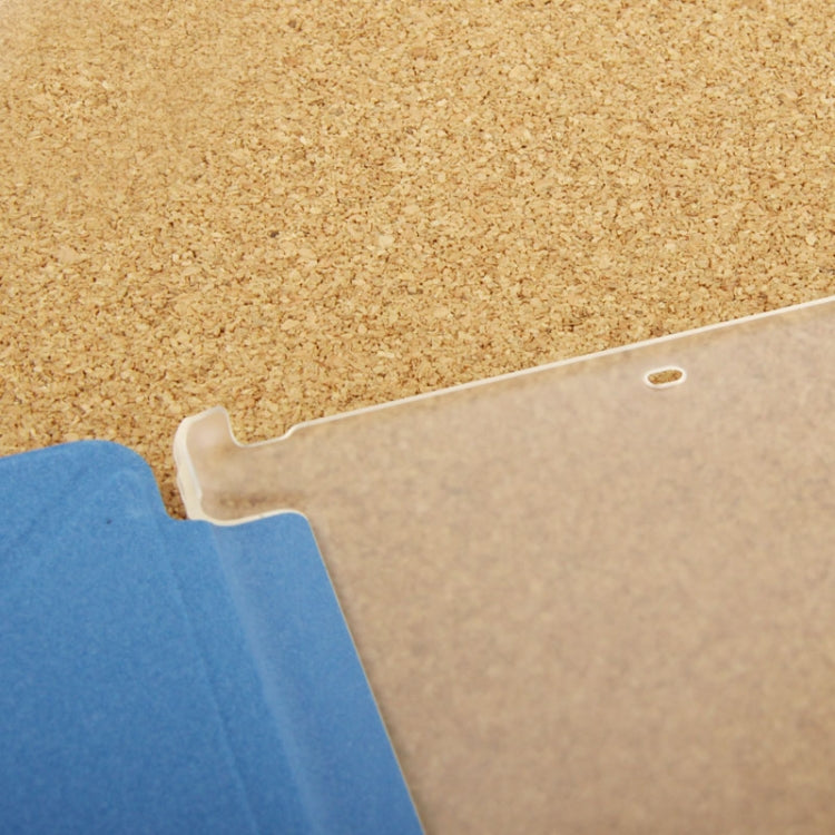 Multi-folding Wood Texture Leather Case with Sleep / Wake-up Function & Holder for iPad Air (Blue)