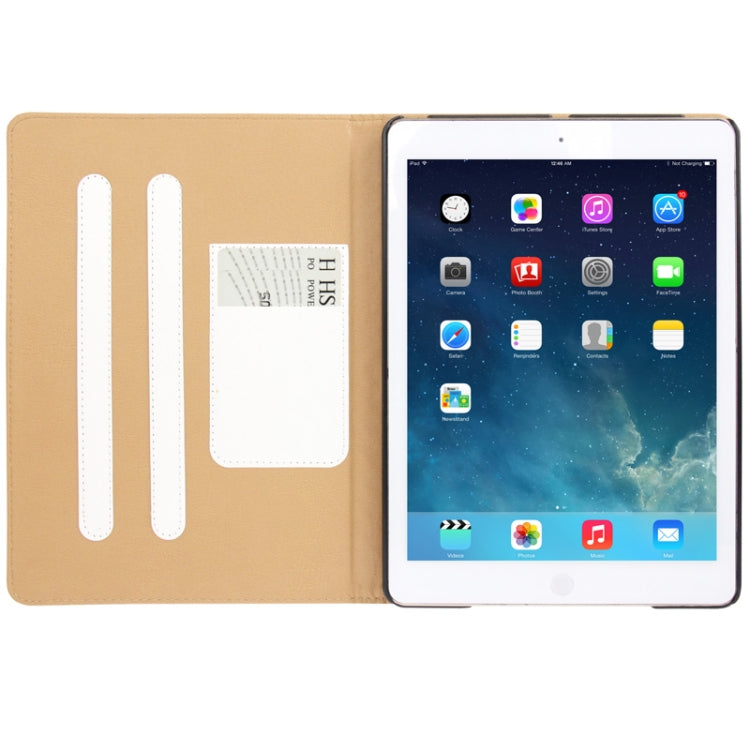 Weave Texture Leather Case with Credit Card Slot & Holder & Sleep / Wake-up Function for iPad Air (White)