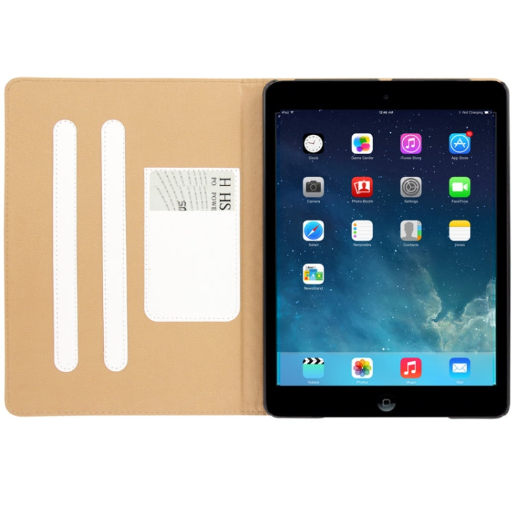 Weave Texture Leather Case with Credit Card Slot & Holder & Sleep / Wake-up Function for iPad Air (White)