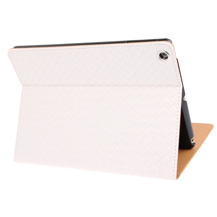 Weave Texture Leather Case with Credit Card Slot & Holder & Sleep / Wake-up Function for iPad Air (White)