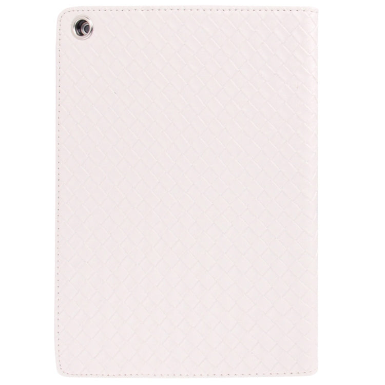 Weave Texture Leather Case with Credit Card Slot & Holder & Sleep / Wake-up Function for iPad Air (White)