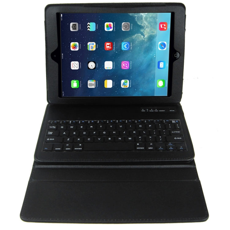 BriefTablet Case Style Litchi Texture Bluetooth Protective Leather Tablet Case + Removable ABS Press Key for iPad Air (Black)