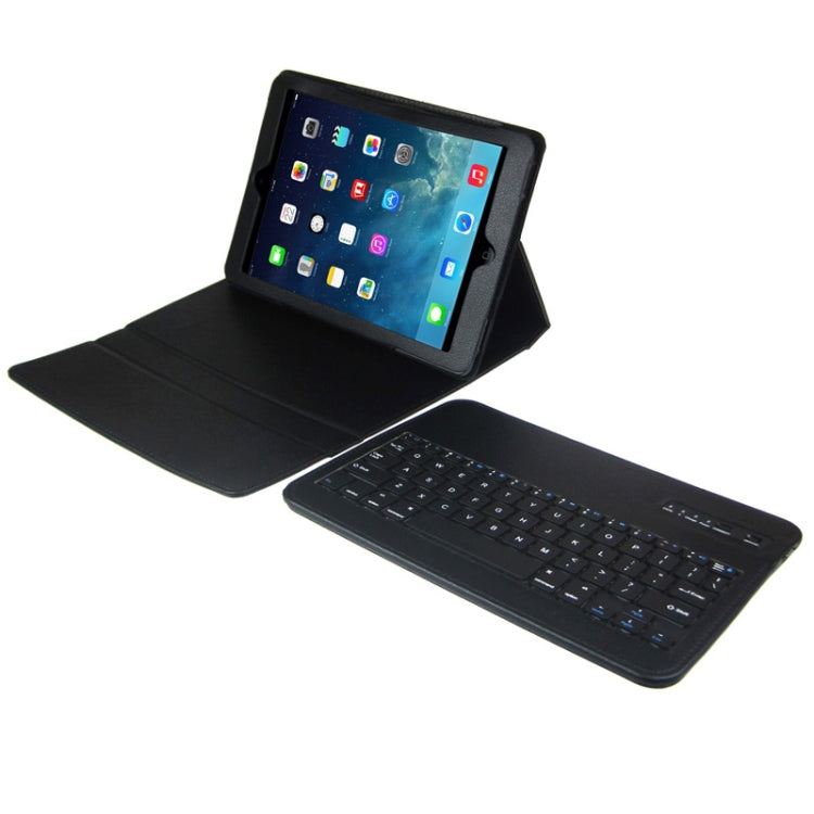 BriefTablet Case Style Litchi Texture Bluetooth Protective Leather Tablet Case + Removable ABS Press Key for iPad Air (Black)
